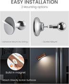 Wood LED Wall Sconce Magnetic 360°Rotate Wall Mounted Lamp Brightness - Image 6