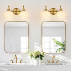 Bathroom Light Fixtures, 2-Light Gold Vanity Light Fixtures - Image 7