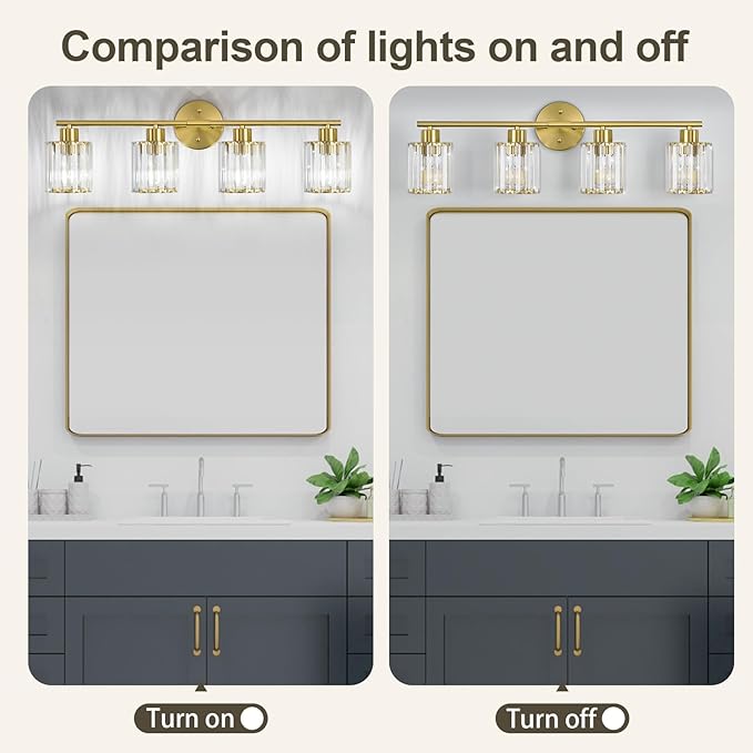 Crystal Bathroom Light Fixtures, Bathroom Lighting Fixtures Over Mirror - Image 7