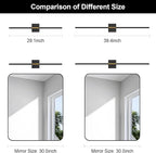 Wall Sconces Set of Two with Remote Control 29.1 in Dimmable Black Gold Battery - Image 9