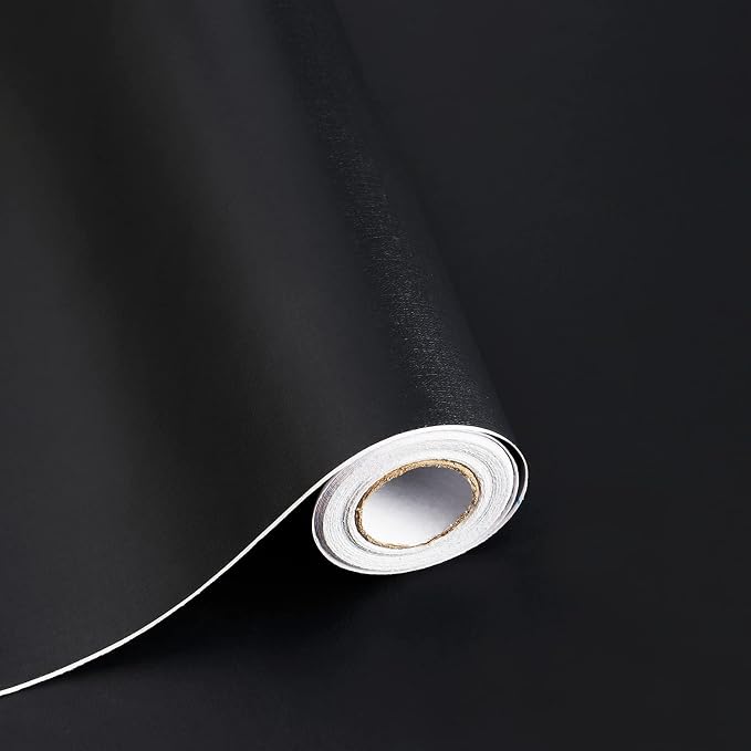 590.5"x17.7" Peel and Stick Wallpaper Black Removable Temporary Self Adhesive by SAFIYYA