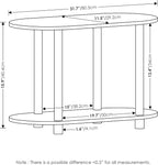 Furinno Turn-N-Tube No Tools Modern Oval Side Table, Bauhaus Oak/Beige - Image 3