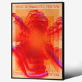 Retro Hippie Trippy Posters Vintage Red 70s 80s Wall Art Trendy Face Eye Canvas by Medpol
