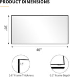 KOCUUY Black Bathroom Mirror, 20x40 Inch Rectangle Mirror - Image 9