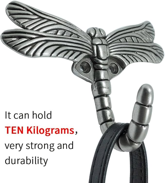 Dragonfly Hooks Wall Mounted Cloak Rack, Animal Heavy Duty Vintage Decorative - Image 5