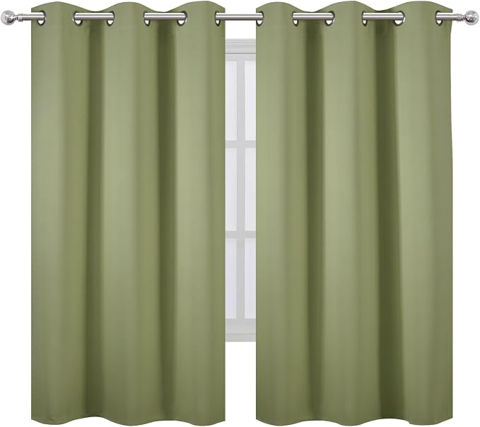 LEMOMO Sage Green Thermal Blackout Curtains/38 x 63 Inch/Set of 2 Panels Room - Image 2