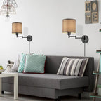 GOODATE Dimmable Plug in Wall Sconces, Swing Arm Wall Lamp, Wall Sconces Set of - Image 6