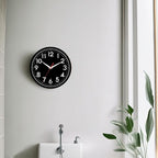 DAXSMY Wall Clock Black Battery Operated 10 Inch Simpel Silent Non Ticking - Image 7
