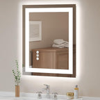 USHOWER LED Bathroom Mirror 24x36 Inch Tempered Glass by USHOWER