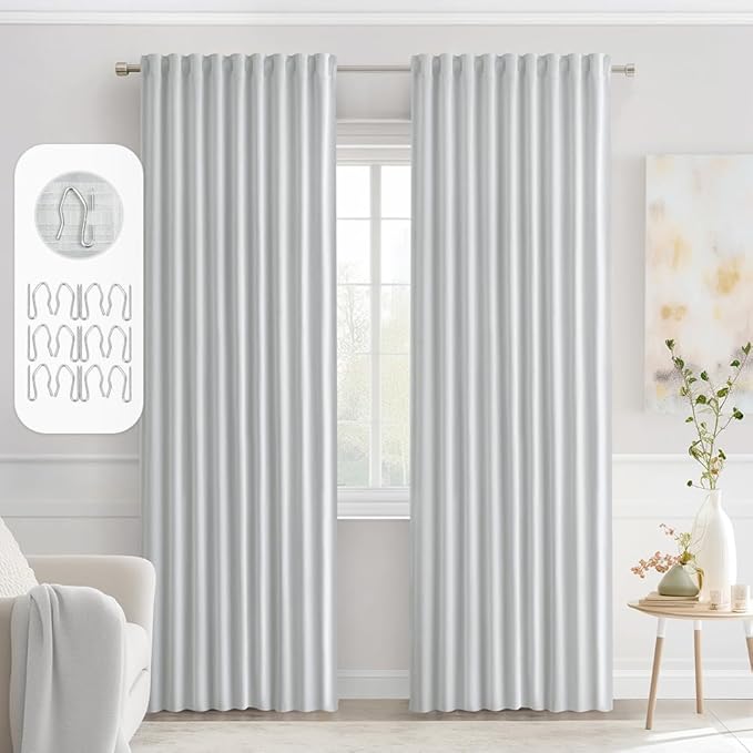 MIULEE Back Tab Light Blocking Curtains 84 Inch Length 2 Panels Set by MIULEE