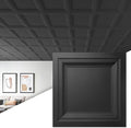 Art3d 24-Pack Square Drop Ceiling Tile 2ft x 2ft in Black, PVC Ceiling Panel 24 by Art3d