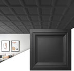 Art3d 24-Pack Square Drop Ceiling Tile 2ft x 2ft in Black, PVC Ceiling Panel 24 by Art3d