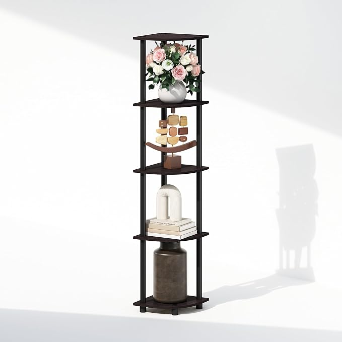 Furinno Turn-N-Tube Storage Shelves, 5-Tier Book Shelf, Corner Shelf, Toolless - Image 6