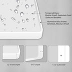 LOAAO 48x36 Inch White Metal Framed Bathroom Mirror - Image 5