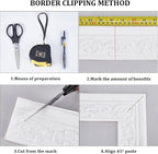 CRASPIRE 82x3 inch Molding Peel and Stick White 3D Flexible Foam Wall Trim Self - Image 5