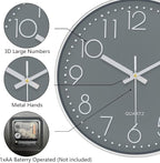 Silent Wall Clocks Battery Operated 8 Inch, Analog Wall Clock - Image 6
