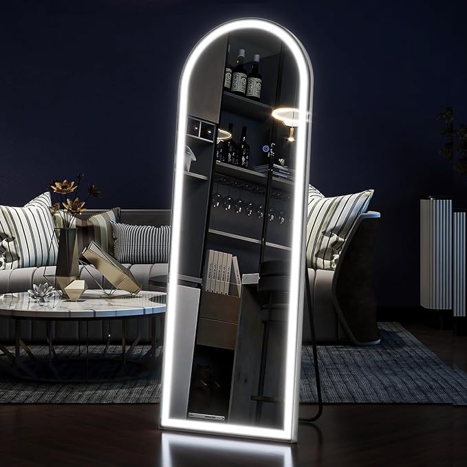 Koonmi LED Arched Full Length Mirror, Lighted Floor Mirrors - Image 7