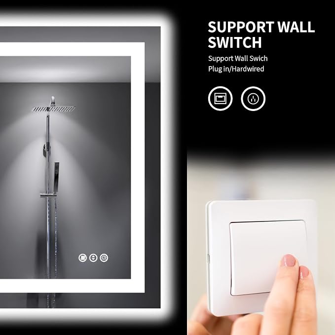 LOAAO 48"X30" LED Bathroom Mirror - Image 7