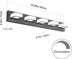 Ralbay Dimmable Matte Black Vanity Light Modern 5 Lights Acrylic Stainless - Image 2