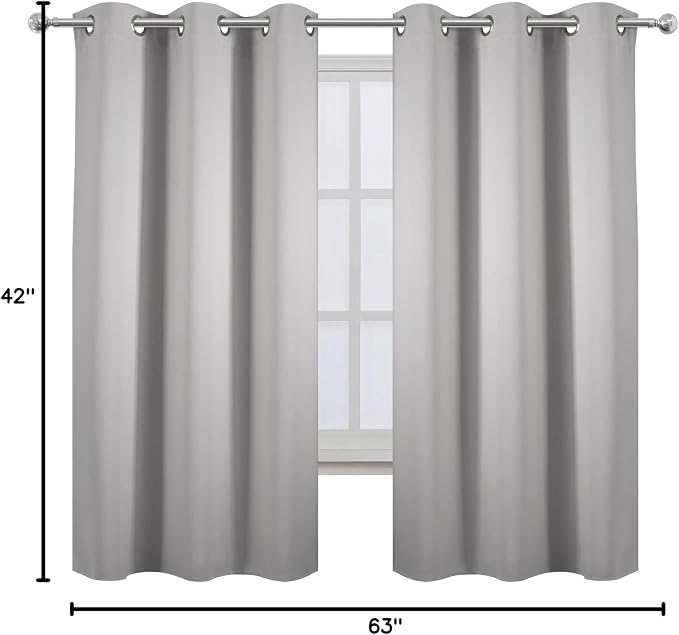 LEMOMO Light Grey Blackout Curtains 42 x 63 Inch Length/Set of 2 Curtain - Image 8