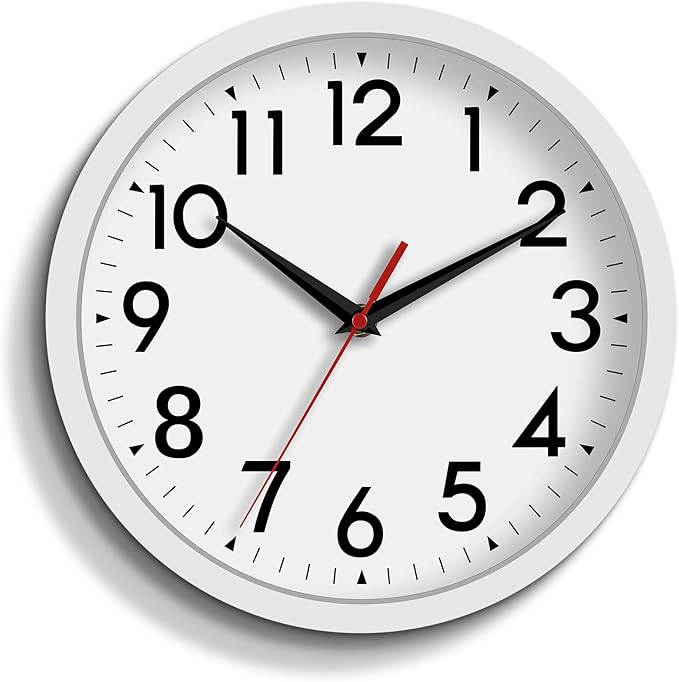 DAXSMY Wall Clock Small Analog 8 Inch Silent Non Ticking Battery Operated by DAXSMY