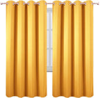 LEMOMO Blackout Curtains 66 x 72 Inch Long Yellow Curtains Set of 2 Panels Room - Image 2