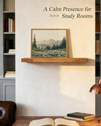 InSimSea Framed Canvas Wall Art, Vintage Floral Wildflowers Mountains Prints - Image 5