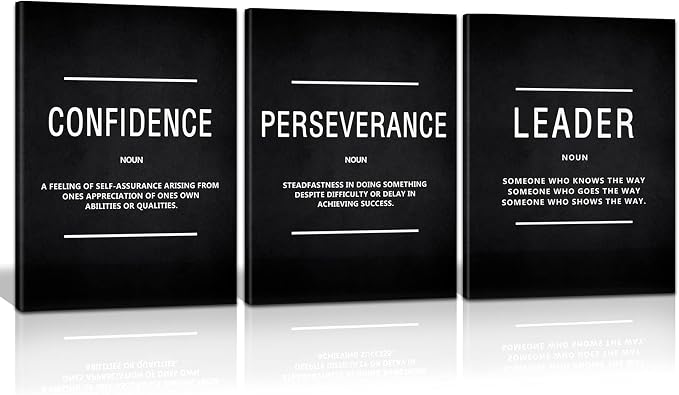 KAWAHONE Motivation Wall Poster Framed, Inspirational Leader Confidence by KAWAHONE