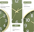 Wall Clocks Battery Operated 10 inch Modern Wall Clock, Silent Non Ticking Wall - Image 3