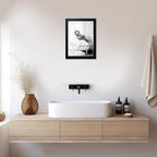 Framed Bathroom Art Wall Decor Elephant in Bathtub Decor Funny Black and White - Image 6
