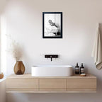 Framed Elephant Wall Art Black and White Bathroom Wall Decor Funny Animal - Image 6