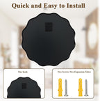 VooBang Black Scalloped Circle Mirror, Hanging Leaning - Image 6
