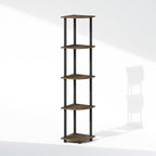 Furinno Turn-N-Tube Storage Shelves, 5-Tier Book Shelf, Corner Shelf, Toolless - Image 4