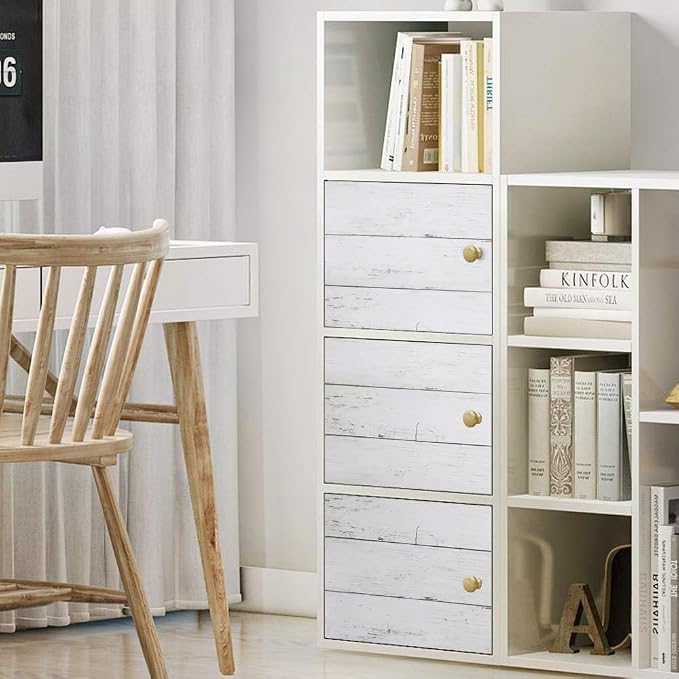 Wood Contact Paper White Gray 17.7"X 275"Thickened Peel and Stick Wallpaper - Image 6