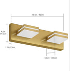 SineRise LED Modern Bathroom Vanity Light Fixtures, Brass Modern Acrylic - Image 5