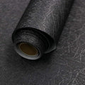 15.7" X 118" Black Silk Wallpaper Embossed Self Adhesive Peel and Stick by Abyssaly