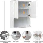 VANIRROR Bathroom Wall Cabinet Wooden Medicine Cabinet Buffering Hinge MDF - Image 8