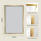 Koonmi Gold Rectangle Wall Mirror, 20x30 Inch Bathroom Mirror, Aluminum Frame - Image 2