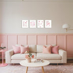 SEHSUVC Coquette Pink Bow Bible Verse Wall Art Set of 4, Christian Scripture - Image 7