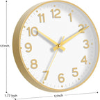 Roymnie Wall Clock 12 Inch Silent Wall Clocks Battery Operated-Modern Non - Image 3