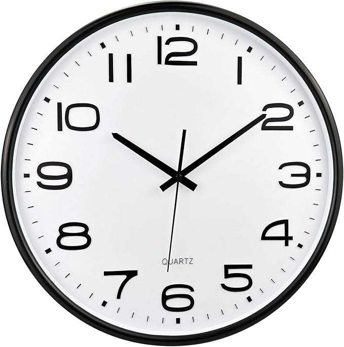 Plumeet 16'' Extra Large Wall Clock, Battery Operated Wall Clocks Silent by Plumeet