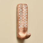 IndianShelf 10 LB- 6 Pieces Decorative Wood Adhesive Wall Hooks–Boho Peel and by IndianShelf