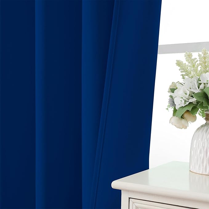 CUCRAF Royal Blue Blackout Curtains 54 inch Length 2 Panels Set, Rod Pocket - Image 5