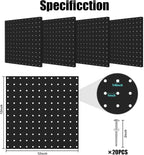 Peg Board, 4 Pack Metal Pegboard Panels Black Pegboards Wall Organizer - Image 2