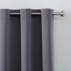 LEMOMO Blackout Curtains 66 x 54 Inch Long Grey Curtains Set of 2 Panels Room - Image 6