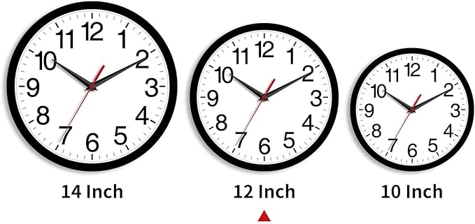 Rohioue 12 Inch Wall Clock Modern Battery Operated Silent Non Ticking Analog - Image 3