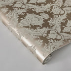 Tempaper Textured Beige Damsel Removable Peel and Stick Damask Wallpaper - Image 5
