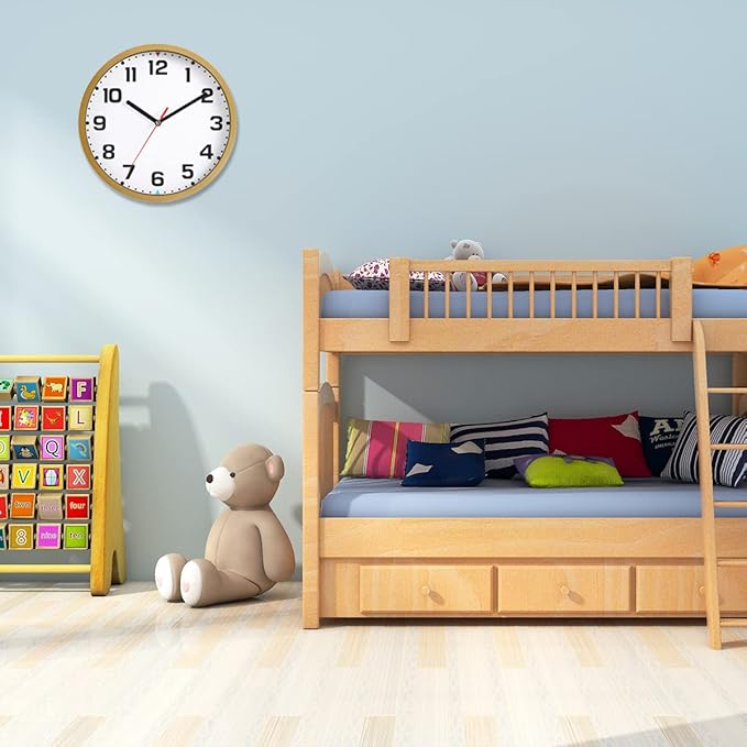 SIN&MI Wall Clock 9 Inch Battery Operated Silent Non-Ticking Wall Clock Modern - Image 5