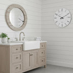 Crosstime Wall Clock White Marble Theme Modern Decorative Waterproof Glass Clock - Image 4