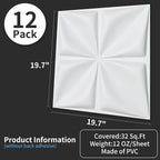 Art3d 19.7" x 19.7" 3D Wall Panels Lucky Leaves PVC Wall Panel - Image 3